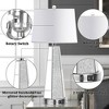 ROTTOGOON Set of 2 Mirrored Glass Bedside Table Lamps for Bedrooms with 2 USB Ports Chrome Modern Silver Living Room Lamps for End Tables - 3 of 4
