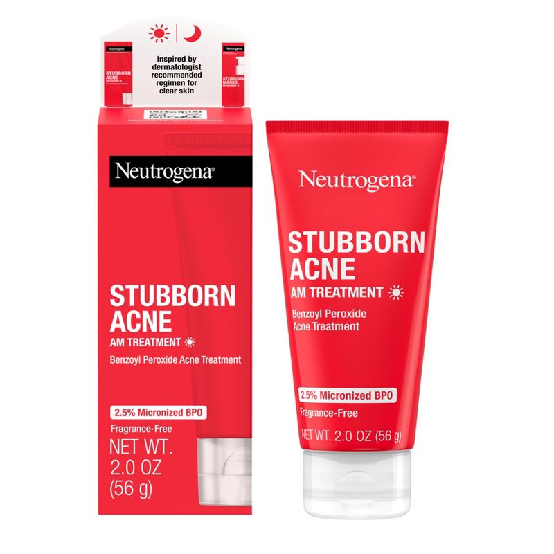 Neutrogena Stubborn Acne Morning Face Treatment with Benzoyl Peroxide - 2.0 oz, 1 of 19