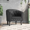 vidaXL Tub Chair Black Faux Leather Single Sturdy Round Accent Chair - 2 of 4