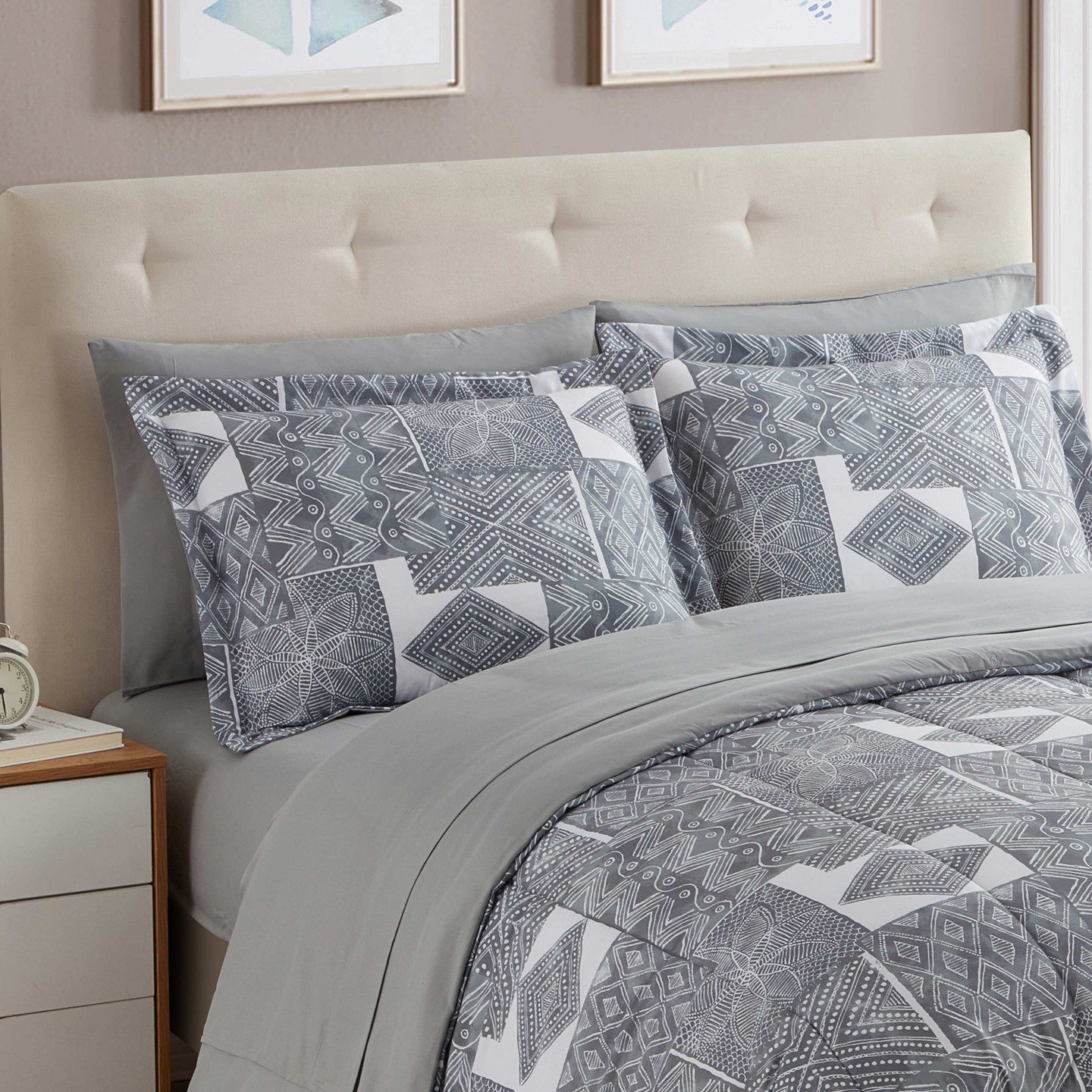 Постельное бельё Sweet Home Collections 7pc Tulsa Bed-in-A-Bag Printed Comforter Set - King — фото 3