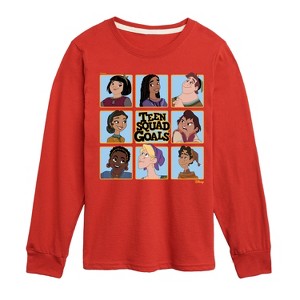 Boys' - Disney - Teen Squad Goals Grid Long Sleeve Graphic T-Shirt - 1 of 4