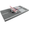 Curtiss JN-4 Training Aircraft Red & White w/Blue Tail "US Flag Livery" with Runway Section Diecast Model Airplane by Runway24 - 3 of 4