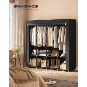 SONGMICS Portable Closet, Wardrobe Closet Organizer with Cover, 4 Hanging Rods and Shelves, 4 Side Pockets, 66.9 x 17.7 x 65.7 Inches, Large Capacity - 1 of 4