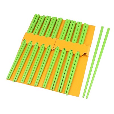 Unique Bargains Kitchen Nonslip Dishware Plastic Chopsticks 9.7" x 0.28" Green 10 Pairs