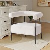 Christopher Knight Home Oliver Modern Boucle Upholstered Curved Accent Chair with Metal Frame, White - 2 of 4