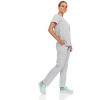 Hey Collection Women Scrubs Set 4-Way Stretch Mock Neck Top with Straight Leg Scrub Pants with Four Pockets - 3 of 4