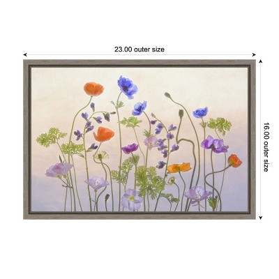 Poppy & Anemone Floral Canvas Print with Wooden Frame