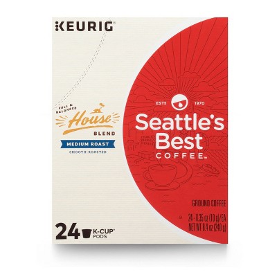Seattle's Best Coffee House Blend Medium Roast Single Cup Coffee for Keurig Brewers, Box of 24 K-Cup Pods
