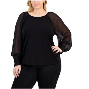 Calvin Klein Womens Chiffon-Sleeve Pullover Blouse - 1 of 1