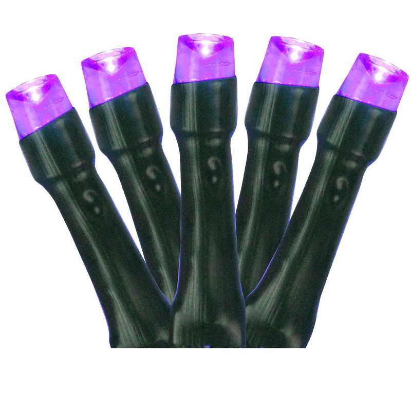 Northlight Battery Operated LED Christmas Lights - Purple - 9.5' Black Wire - 20ct, 1 of 2