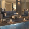 COWLOWN 4 Piece Dark Gray Aluminum Patio Set with Retractable Canopy & Coffee Table, Contemporary Outdoor Furniture for Lawn, Yard, Balcony and Porch - 2 of 4
