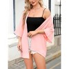 Coolmee Women's Open Front Chiffon Cardigan Casual Sheer 3/4 Sleeve Cardigan Beach Cover Ups - 3 of 4