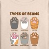 Women's - Instant Message - Types Of Cat Beans Lightweight French Terry Wide Neck Long Sleeve Graphic Shirt - 2 of 4