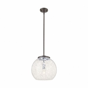 White Mouchette - 1 Light Stem Hung Pendant In Modern Style-17 Inches Tall and 13.75 Inches Wide - 1 of 1