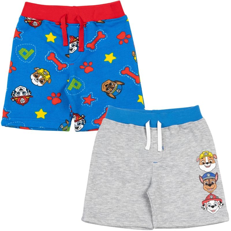 Paw Patrol Rubble Marshall Chase Fleece 2 Pack Shorts Set Toddler , 1 of 8