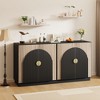 Mid-Century Modern Buffet Cabinet with Fluted Design & Arched Doors, Storage Sideboard for Dining Room, Living Room, Kitchen, Modular Credenza - 2 of 4