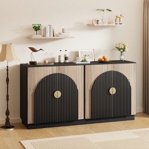 Nasitip 43" Mid-Century Fluted Buffet Cabinet w/ Arched Doors - Modular Sideboard w/ Adjustable Shelves for Dining, Living & Kitchen Storage - 1 of 4
