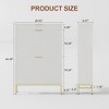 Coolmee Fluted Shoe Cabinet with 2 Flip Drawers, Wood Shoe Organizer, Narrow Entryway Furniture for Small Spaces, Hallway Entrance Apartments - 2 of 4