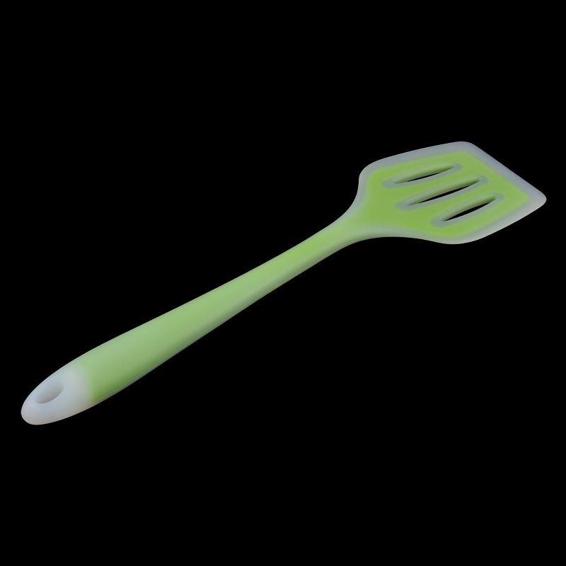Unique Bargains Silicone Slotted Heat Resistant Egg Pancake Spatulas and Turners Green Clear 1 Pc, 2 of 5