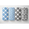 Bacati - Ikat Zebra Blue Gray 6 pc Crib Set with 4 Muslin Swaddle Blankets - 4 of 4