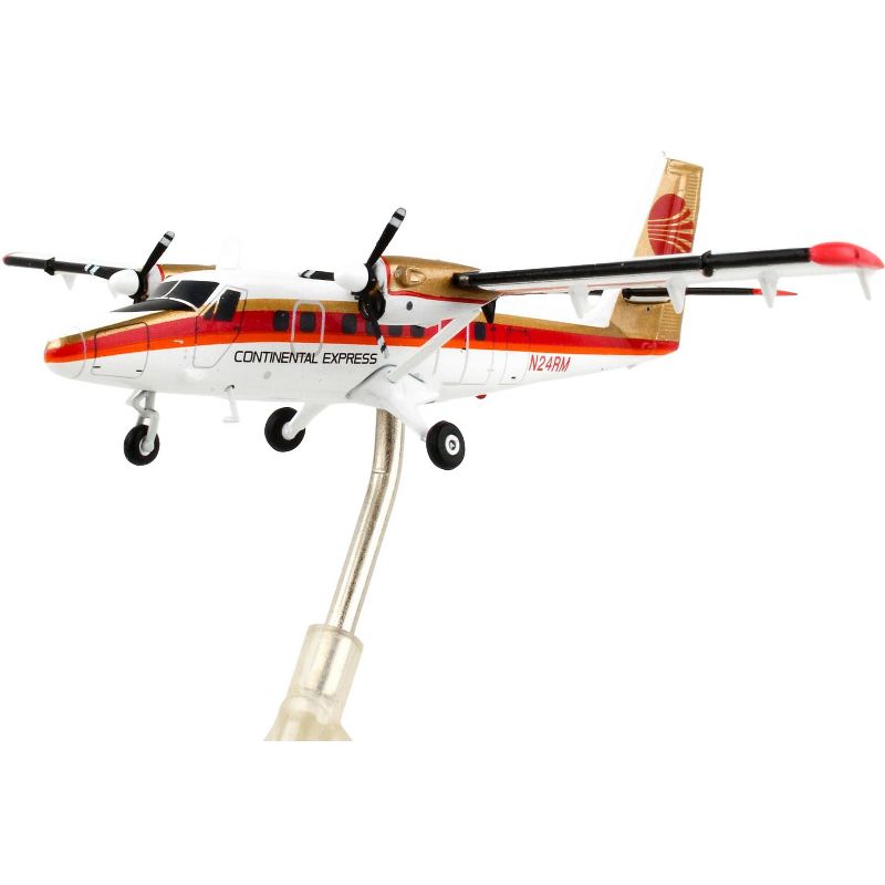 De Havilland DHC-6-300 Commercial Aircraft White with Red Stripes and Gold Tail 1/200 Diecast Model Airplane by GeminiJets, 3 of 4