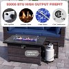ALAULM 11 Pieces Patio Furniture Set, Rattan Wicker Outdoor Conversation Sets w/43in Propane Fire Pit Table - 4 of 4