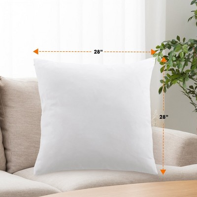 Set of 2 White Cotton Kapok Fiber Throw Pillows