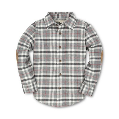 Hope & Henry Boys' Long Sleeve Plaid Flannel Button Down Shirt With ...