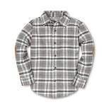 Hope & Henry Boys' Organic Cotton Long Sleeve Brushed Cotton Flannel Button Down Shirt, Infant