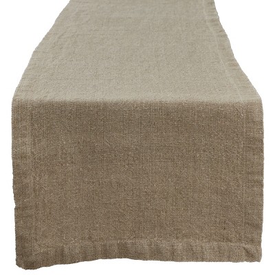 Split P Linen Table Runner - 60"L - Mocha