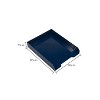 JAM Paper Stackable Front Loading Letter Tray Letter Size Navy Blue Plastic 2/Pack (344NAA) - 4 of 4