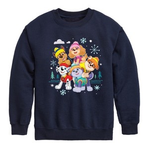 Boys' - Paw Patrol - Paw Patrol Group With Icons Graphic Long Sleeve Fleece Sweatshirt - 1 of 4