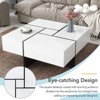 ALEXOUN Extendable Coffee Table with 4 Hidden Storage & High-Gloss Surface, Modern Square Sliding Tabletop for Living Room, Work, and Family - 3 of 4
