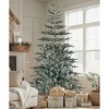 SUGIFT 7ft Snow Flocked Christmas Tree with 700 Branch Tips, Hinged Sections, Metal Stand, Realistic PE PVC Holiday Design - 3 of 4