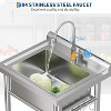 Stainless Steel Utility Sink with Faucet, Freestanding Single Bowl Commercial Sink with Adjustable Legs - 4 of 4