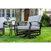 ALAULM 3 Piece Patio Outdoor Aluminum Metal Swivel Rocking Chairs with 1 Coffee Table - 4 of 4