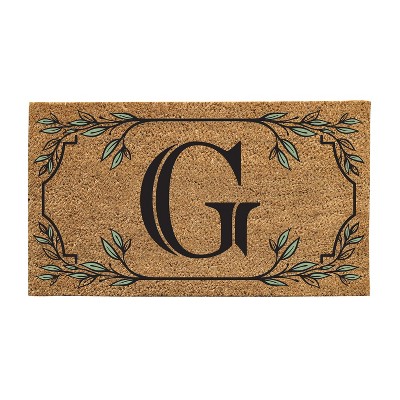 28" x 16" Monogram Coir Mat, Letter  "G"