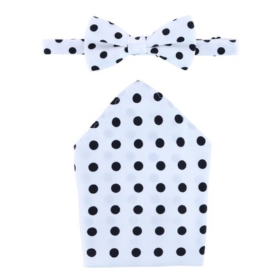 CTM Men's Polka Dot Bow Tie and Pocket Square