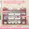 Tangkula 56" Large Toy Storage Organizer 4-Tier Kids Cubby Shelf with 8 Removable Bins and Bookshelf - 4 of 4