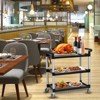 Utility Service Cart with Brake Wheel, 3 Shelf 360LBS Heavy Duty Capacity Rolling Service Cart with 360° Swivel Wheels, Food Cart for Restaurant - 2 of 4