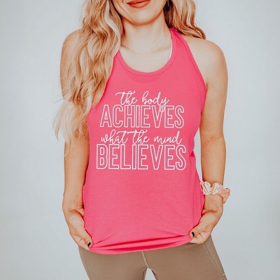 Simply Sage Market Women's Body Achieves Mind Believes Racerback Tank