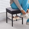 KTMBDW Vanity Stools Velvet Footstool, Soft Ottoman 4 Metal Legs, Furry Padded Seat, Modern Multifunctional Chairs for Living Room, Bedroom - 2 of 4