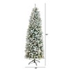 Nearly Natural 7-ft Slim Flocked Montreal Fir Artificial Christmas Tree with 300 Warm White LED Lights and 995 Bendable Branches - 2 of 4