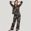 Anna-Kaci Lounge Women's Animal Print Woven Pajama Set with Button Front Long Sleeve Top and Relaxed Fit Pants - 4 of 4