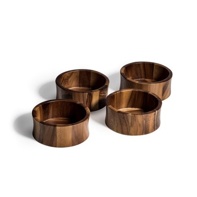 Kalmar Home Acacia wood Individual Salad Bowl Set of 4