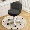RISOKEYS PU Leather Small Scallop Desk Chair with Back,Cute Armless Rolling Vanity Chair,Height Adjustable for Bedroom Office - 2 of 4