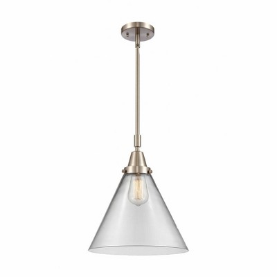 Cone - 1 Light Stem Hung Mini Pendant In Industrial Style-17.13 Inches Tall and 12 Inches Wide