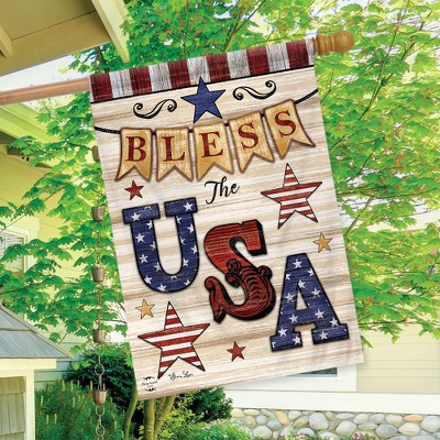 Bless the USA Patriotic Double-Sided Polyester House Flag
