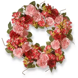 Mix Rose Wreath - Pink (24")