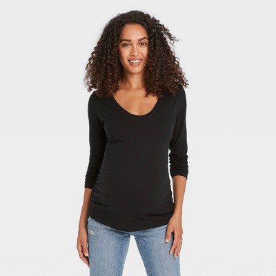 Black Scoop Neck Top : Target